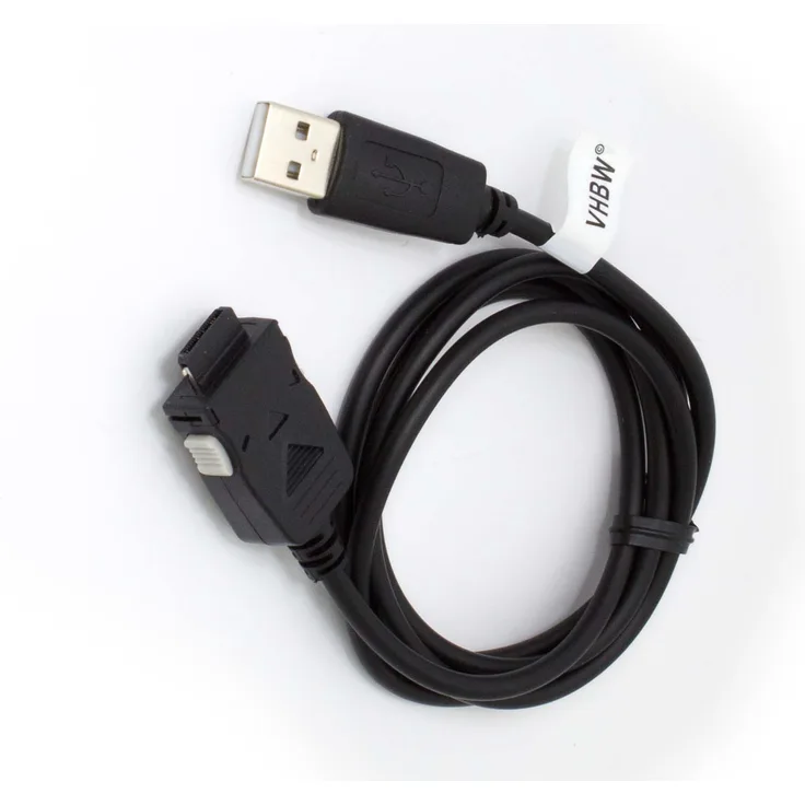 vhbw USB Datenkabel passend für Samsung SGH X500, SGH X620, SGH X630, SGH X650, SGH X660, SGH X660V, SGH X670, SGH X680 Handy schwarz 100cm