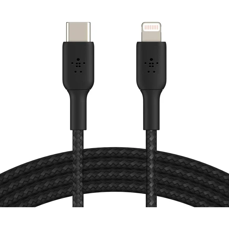Belkin Lightning/USB-C Kabel ummantelt, 1 m, schwarz – Bild 1