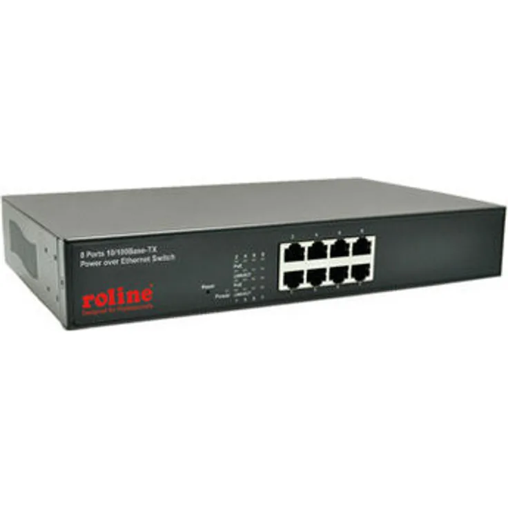 ROLINE PoE 10 100 Switch 8X 8X PoE 48,26cm 19zoll