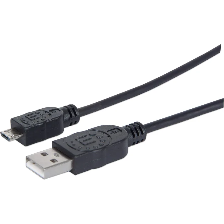 Manhattan 307178 Hi-Speed USB 2.0 Anschlusskabel (A-Stecker - Micro-B-Stecker) 1,8 m schwarz