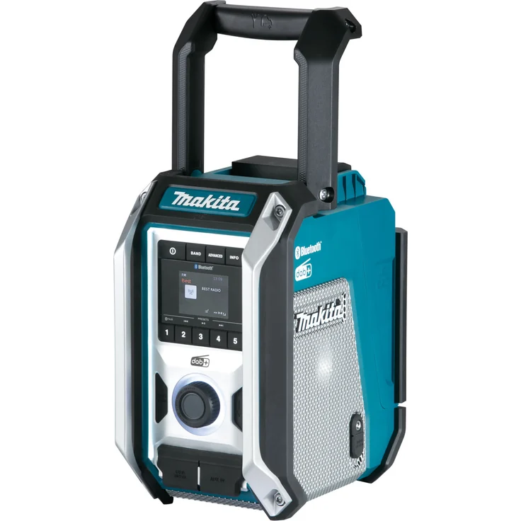 Makita DMR115 ohne Akku, inkl. Bluetooth, Netzteil Baustellenradio mit Bluetooth, geeignet für Outdoor, spritzwassergeschützt, blau – Bild 3