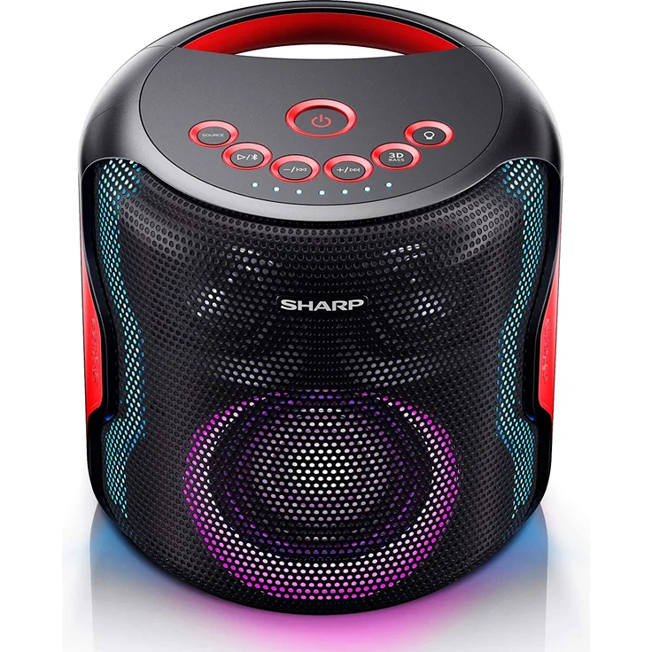 SHARP PS-919 (BK) Partylautsprecher, 14 Stunden Wiedergabezeit, Bluetooth, TWS: Koppeln eines weiteren Gerätes, Multicolor-Lichtshow mit verschiedenen Modi, Ultra-Bass-Einstellung, 130 Watt – Bild 3