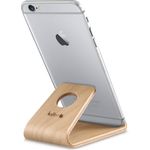 kalibri Handy Halterung Smartphone Ständer - Universal Halter für iPhone Samsung iPad Tablet u.a. - Tisch Stand Dock in Birken-Holz Hellbraun