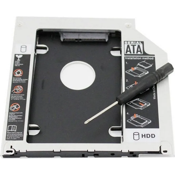 RGBs Festplatte Caddy Tray 2 nd HDD SSD Kit kompatibel mit 6,3 cm 9,5 mm SATA HDD SSD 2 ND HDD ADAPTER FÜR APPLE MACBOOK PRO UNIBODY 13 15 17 SuperDrive DVD-Laufwerk