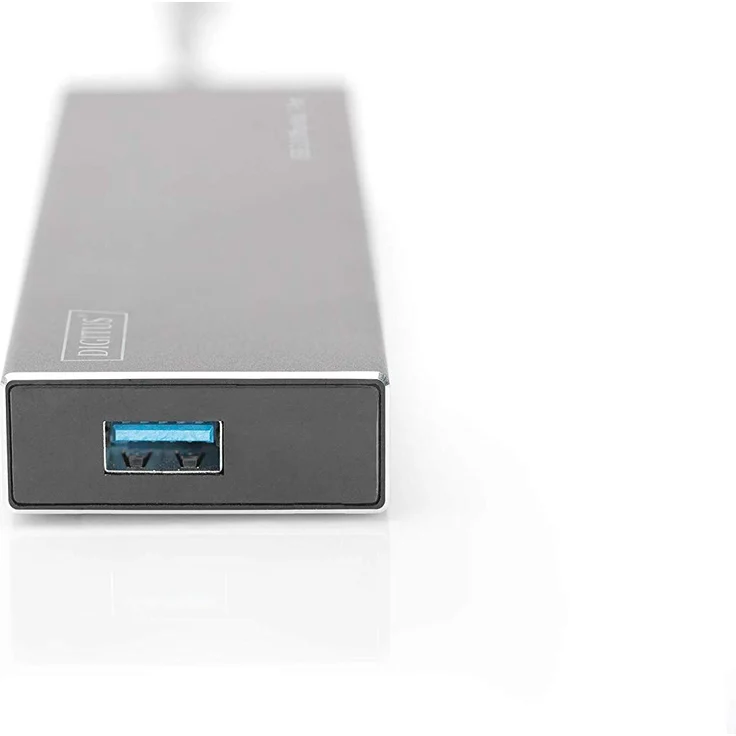 DIGITUS USB-Hub - 7 Ports - Super-Speed USB 3.0 - 5 GBit-s - Plug&Play - Aluminium-Gehäuse - Schwarz – Bild 3
