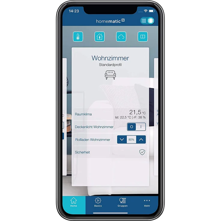 Homematic IP HmIP-WTH-2 Smart Home Wandthermostat mit Luftfeuchtigkeitssensor, digitales Thermostat Heizkörper/Fußbodenheizung mit/ohne App, Amazon Alexa, Google Assistant, Temperaturmessung, Energie sparen (143159A0) – Bild 6