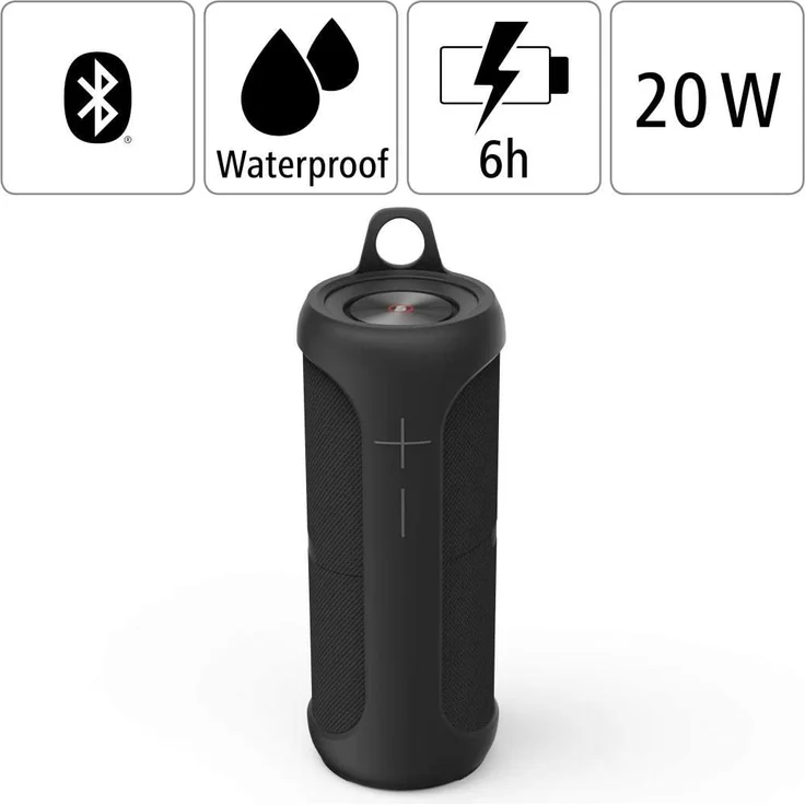 Hama 188220 2in1 Bluetooth-Lautsprecher Twin 2.0 wasserdicht (Teilbare, tragbare Bluetooth Box, Mono/Stereo Speaker mit 20W, Musikbox wasserdicht nach IPX7, Aux, 6h Spielzeit, True Wireless Stereo) schwarz – Bild 3