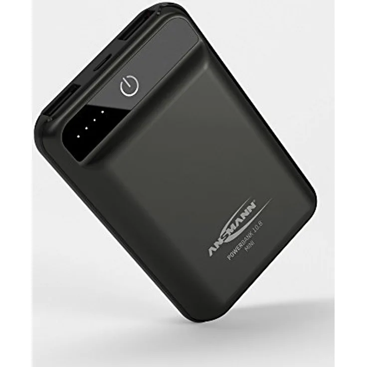 ANSMANN Mini Powerbank geprüft 10000 mAh & 2.1A Ausgang - Kleine Power Bank mit 2 USB Ports & LED Statusanzeige - Ladegerät für Handy Smartphone Tablet Apple Samsung Kindle uvm - Externer Akku