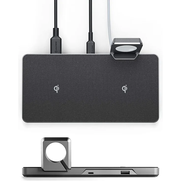 Alogic Ladegerät Wireless Dock 3in1, QI für Apple schwarz