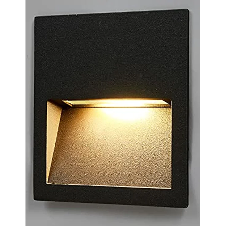 Lucande LED Wandeinbaulampe aussen für Wege, Treppen, Eingänge | IP54 | LED Außenleuchte dunkelgrau |Wandeinbaustrahler | Treppenbeleuchtung außen | inkl. 1 x 3W LED Leuchtmittel A+ – Bild 1