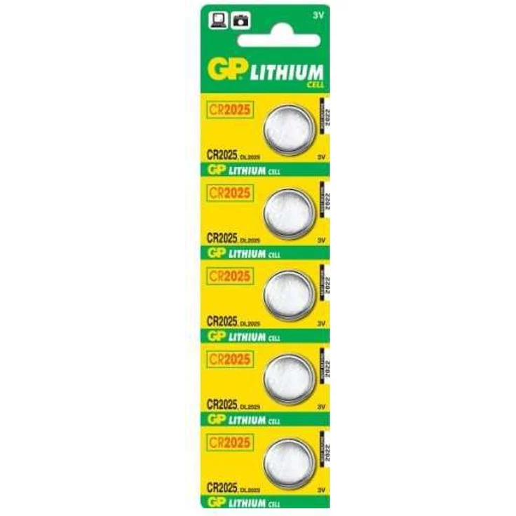 GP Battery Lithium Knopfzelle CR2025 5er Blister – Bild 1