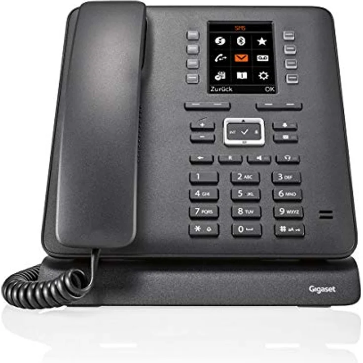 Gigaset T480HX Büro Telefon - schnurloses DECT Tischtelefon mit Headset-Anschluss, Freisprechfunktion, Farbdisplay - Kompatibel mit Fritzbox, schwarz – Bild 1