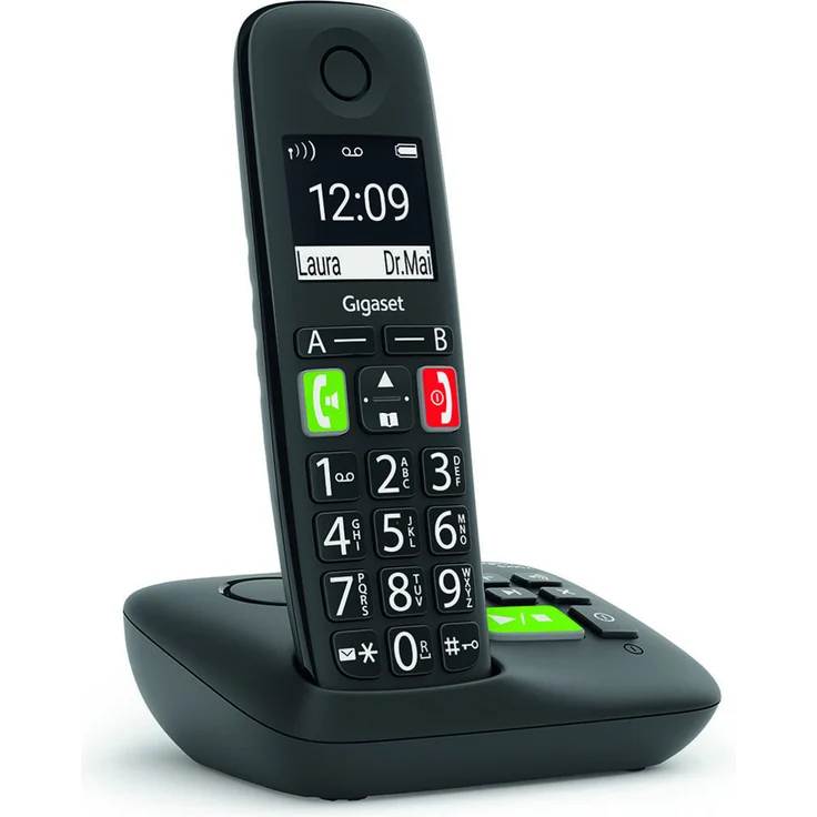 Gigaset E290A - Schnurloses Senioren-Telefon mit Anrufbeantworter und großen Tasten - großes Display, Zielwahltasten für wichtige Nummern, Verstärker-Funktion für extra lautes Hören, schwarz – Bild 3