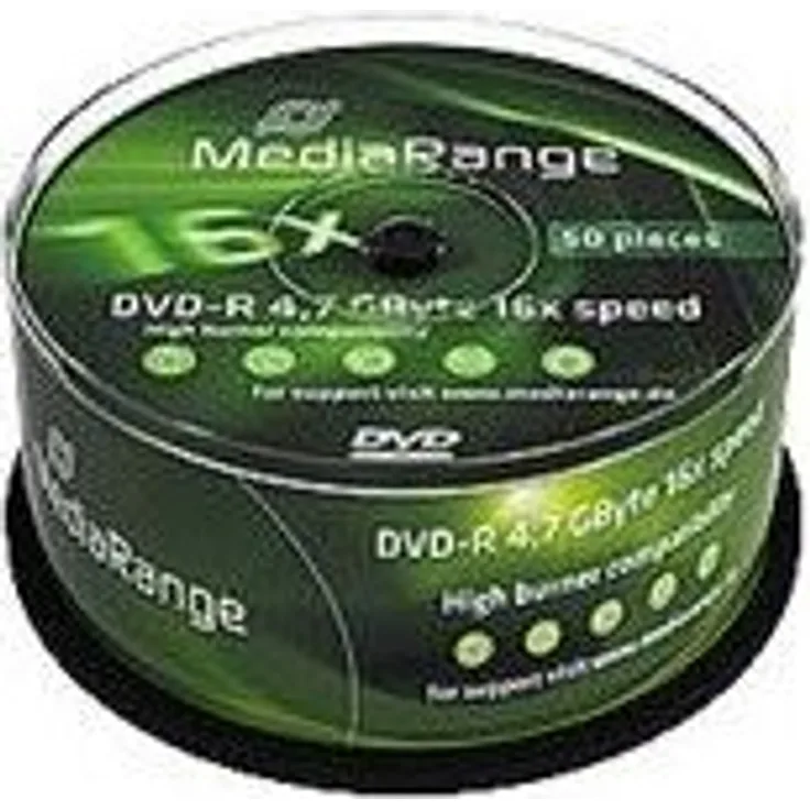 MediaRange DVD-R 4.7Gb|120Min 16x Speed, Cake 50