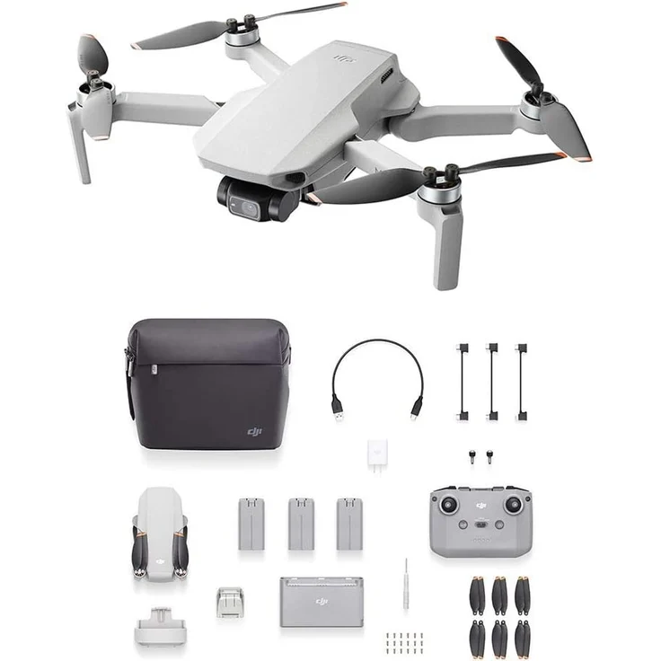 DJI Mini 2 Fly More Combo - Quadrocopter (4K/30fps-Video, 3-Achsen-Stabilisierung, 12 MP Foto, 31 min Flugzeit, 1/2,3'' CMOS-Sensor - mit Zubehör-Set) – Bild 1