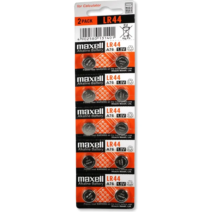 Maxell Alkaline LR44 Knopfzelle (10-er Pack)
