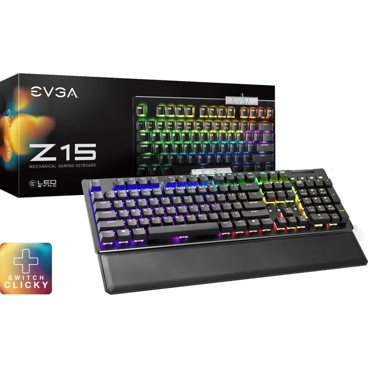EVGA Z15 Tastatur USB Deutsch QWERTZ Schwarz ( 821-W1-15DE-K2 ) – Bild 1