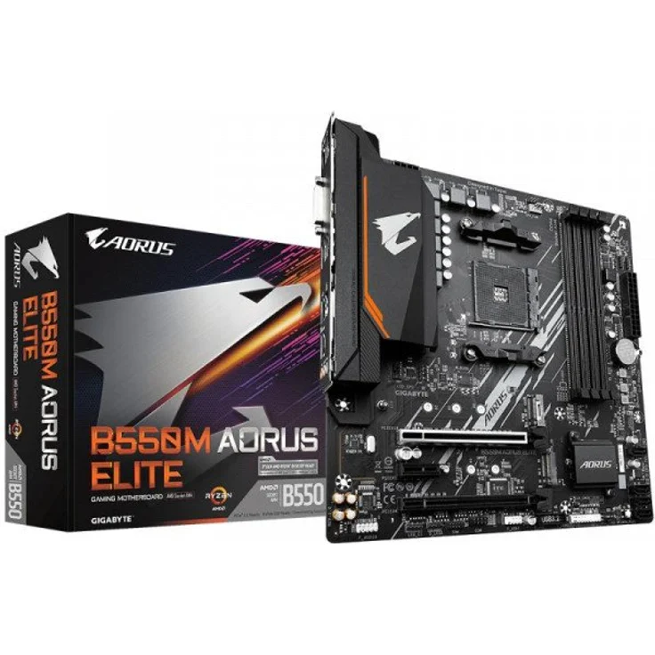 Gigabyte B550M AORUS ELITE - micro ATX, AMD B550, Sockel AM4, Dual-channel DDR4-SDRAM (GA-B550M-AOURUS ELITE) – Bild 1