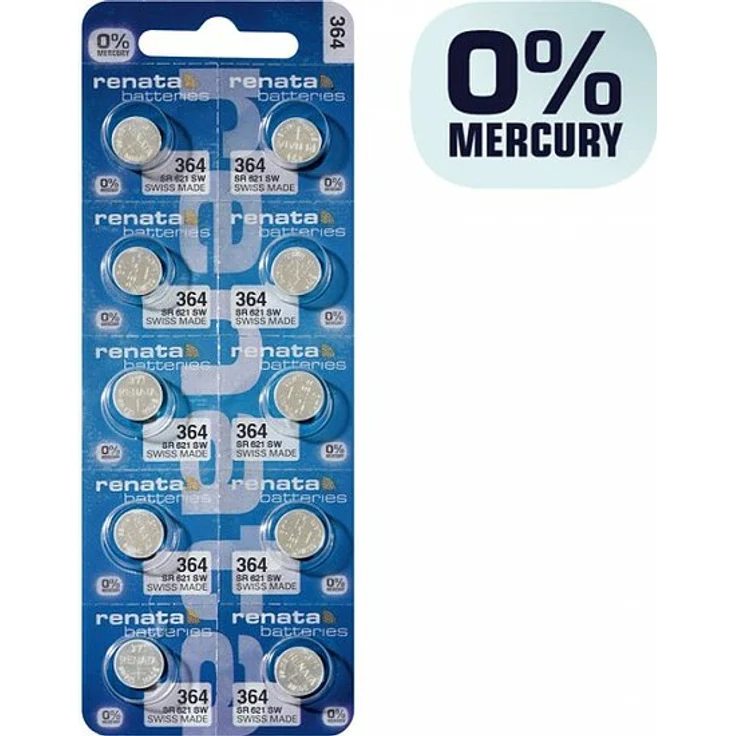 Renata Watch 364 Uhrenbatterie SR621SW MF 0% Mercury 1,55 V Battery 1er Blister (aus 10er Stripe) 36 – Bild 2
