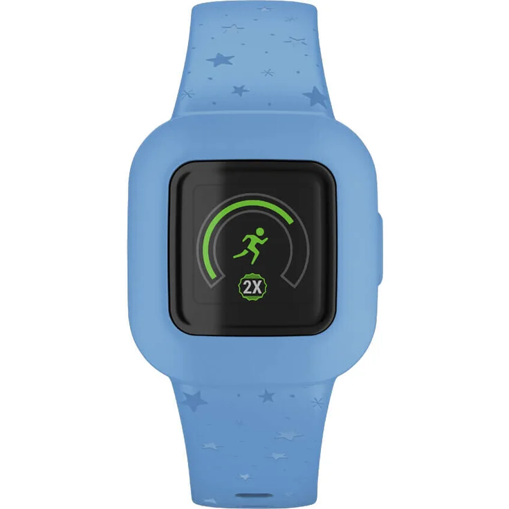 Garmin vívofit jr. 3 Aktivitätstracker für Kinder, Einheitsgröße, Silikonarmband, Blaue Sterne (010-02441-02) – Bild 2