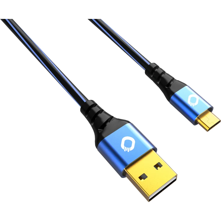 Oehlbach USB Plus Micro - USB-Kabel für Android – USB Typ A 2.0 zu MicroB - PVC-Mantel - OFC, blau/schwarz 3m – Bild 1