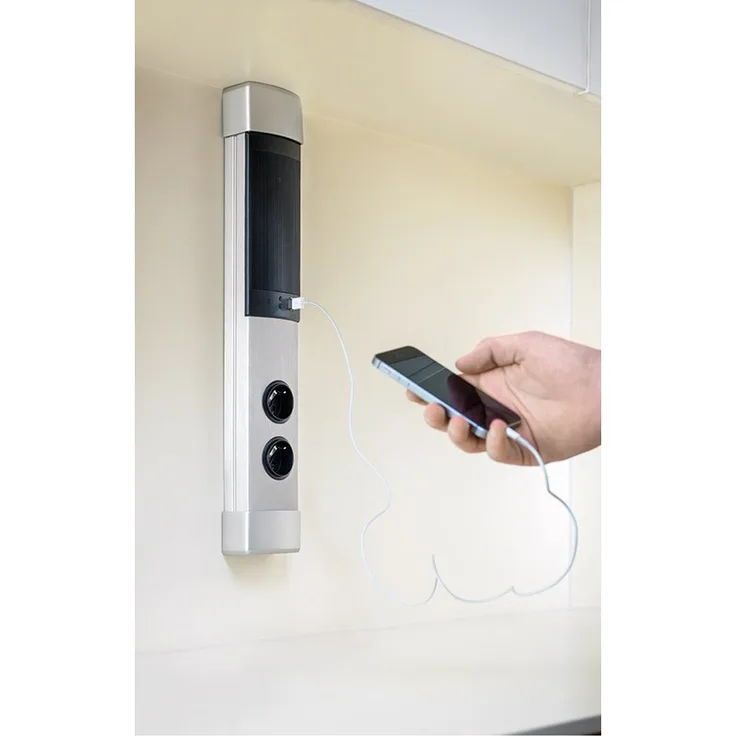 Muzak Säule Steckdosenlautsprecher-Kombination mit Bluetooth® Schnittstelle und USB Charger / Steckdosen Lautsprecher