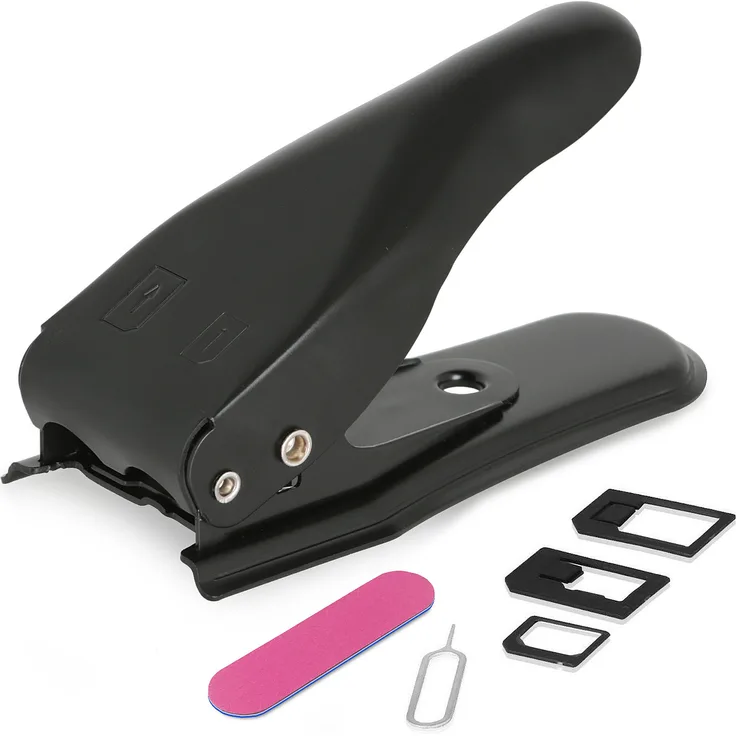 Wicked Chili Dual Sim Karten Stanze und 5in1 Adapter Set (Nano, Micro, Standard, Nadel Pin, Feile) Simkartenstanzer SIM- Cutter Stanzgerät Kartenschneider für Handy, Smartphone und Tablet