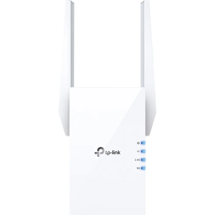 TP-LINK RE605X AX1800 Wi-Fi 6 Range Extender 2xexterne Antennen 1xGigabit-Anschluss an der Wand angeschlossen