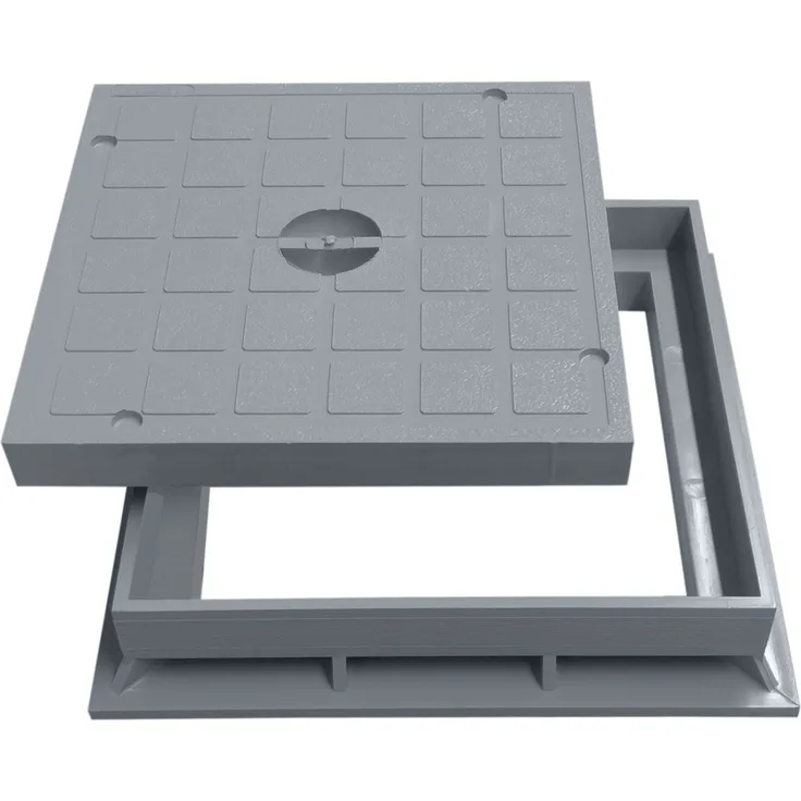 Marley Schachtdeckel mit Rahmen 20x20cm für Einlaufschacht Schachtabdeckung Kanaldeckel PVC