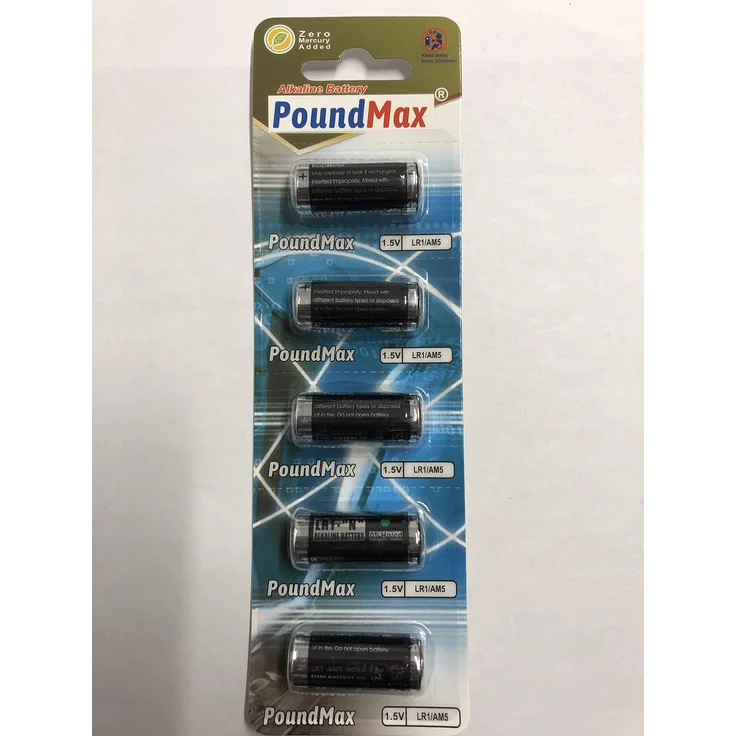 5 x PoundMax 910A LR1 N Typ MN9100 1,5 V Alkaline Batterien