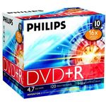 Philips DVD+R Rohlinge (4.7 GB Data- 120 Minuten Video, 16x High Speed Aufnahme, 10er Spindel)