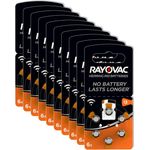 Rayovac Acoustic Zink Luft Hörgerätebatterie in der Größe 13 Pack (mit 60 Batterien geeignet für Hörgeräte Hörhilfen Hörverstärker) orange