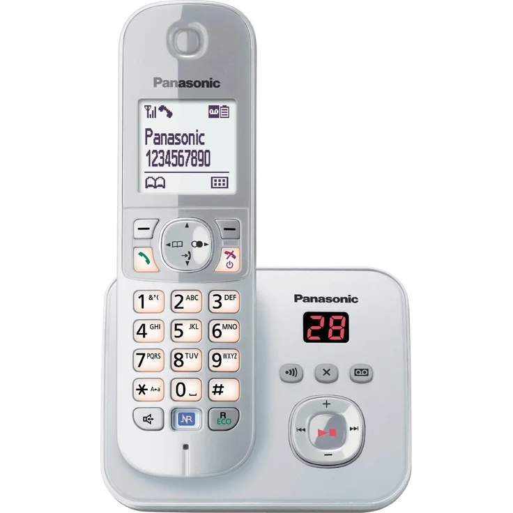 Panasonic KX-TG6822GS Duo DECT Schnurlostelefon mit Anrufbeantworter (strahlungsarm, GAP Telefon, Festnetz, Anrufsperre), perl-silber – Bild 9