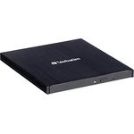 Verbatim Externer Slimline Blu-ray-Player mit USB-C-Anschluss - kompakter Brenner zum Erstellen großer Backups, schwarz