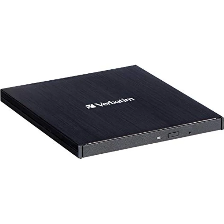 Verbatim Externer Slimline Blu-ray-Player mit USB-C-Anschluss - kompakter Brenner zum Erstellen großer Backups, schwarz – Bild 1
