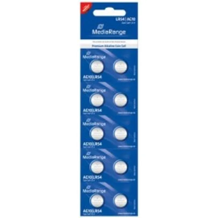 MediaRange Premium Alkaline Knopfzellen, AG10|LR54|1.5V, 10er Pack