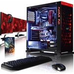 VIBOX Armageddon GM780-183 Gaming PC Computer mit Spiel Bundle, 3x Triple 27 Zoll HD Monitor (4,6GHz Intel i7 6-Core, MSI Nvidia GeForce GTX 1080 Grafikkarte, 16GB DDR4 RAM, 1TB HDD, Ohne OS)