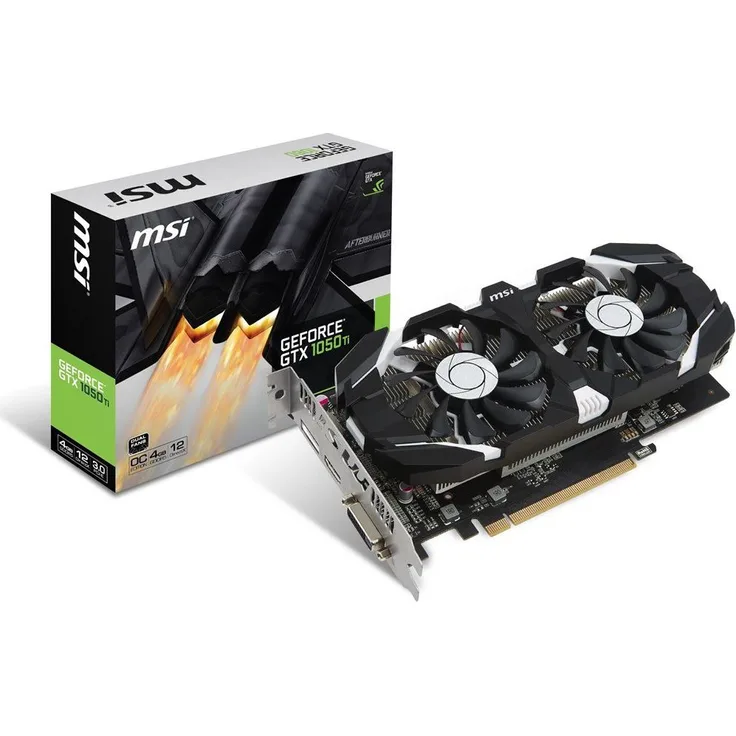 MSI GeForce GTX 1050TI 4GT OC 4GB Nvidia GDDR5 1x HDMI, 1x DP, 1x DL-DVI-D, 2 Slot Afterburner OC, Nvidia G-Sync, Grafikkarte