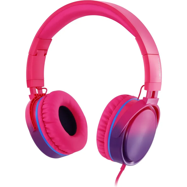 Rockpapa Grade Faltbare HiFi Kopfhörer Headphones mit Mikrofon für Computer PC Cellphones Tablets iPod iPad MP3-4 CD-DVD im Auto-Flugzeug Allmählich Rosa