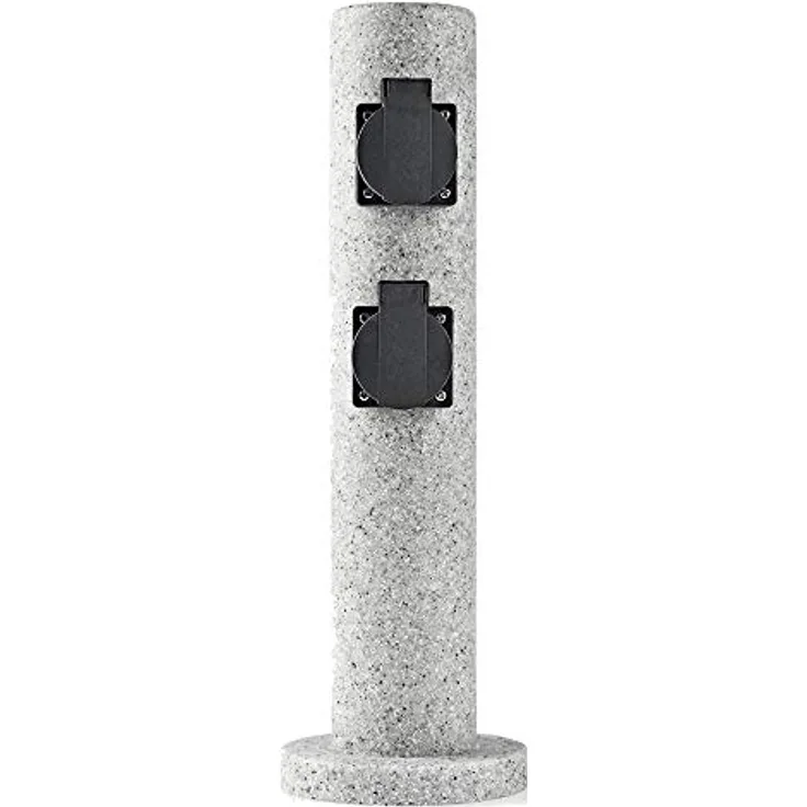 Steckdosensäule, 4x Steckdosen, Stein-Optik, Höhe 40,5 cm