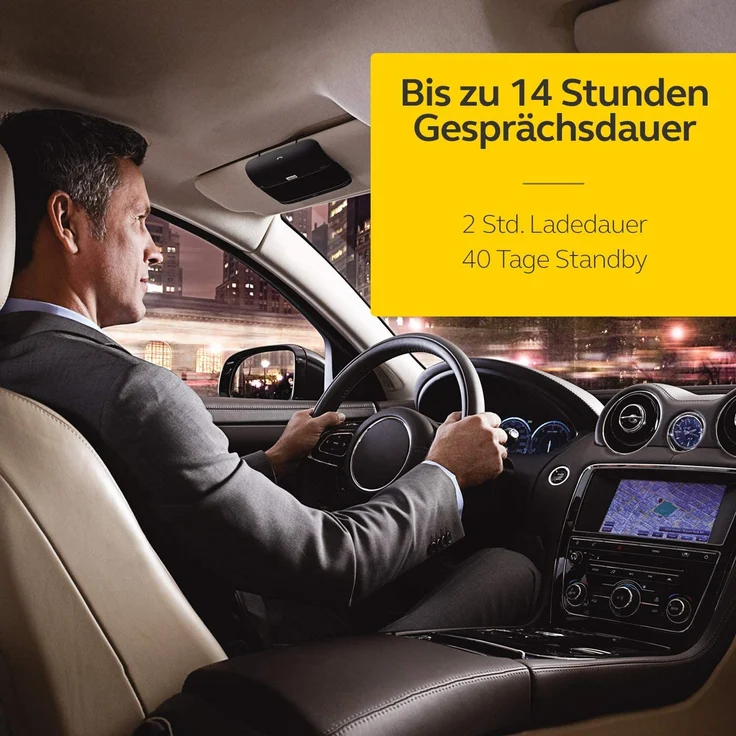 Jabra Freeway Bluetooth KFZ Freisprecheinrichtung (Deutsche Sprachsteuerung, Stereo-Sound, Doppelmikrofontechnologie, Geräuschunterdrückung, Audiostreaming, FM-Transmitter), schwarz – Bild 6