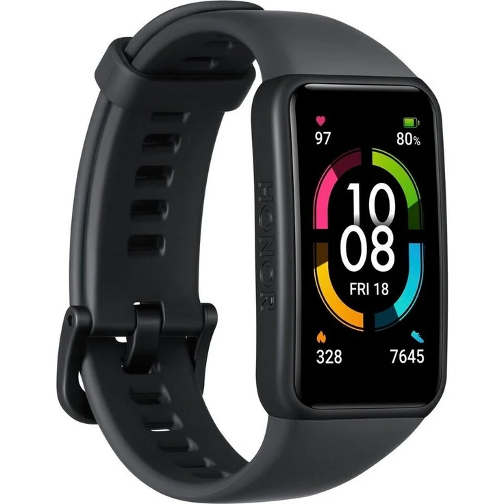 Honor Band 6 Fitness-Tracker Unisex, Einheitsgröße, Silikonarmband, Meteorite Black – Bild 1