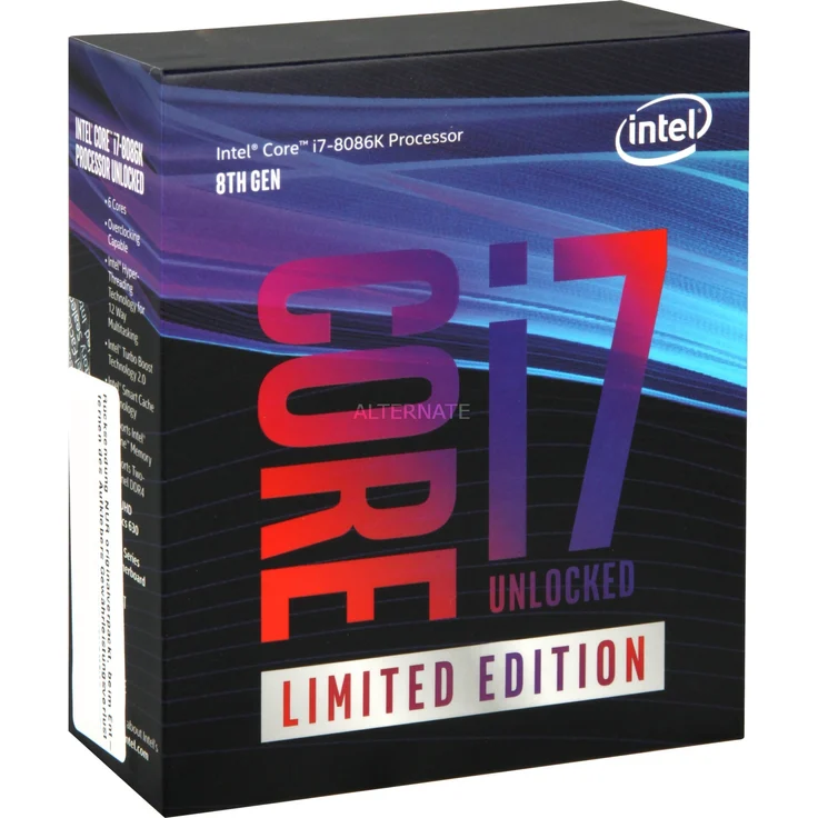 Intel Core i7-8086K Limited Edition, 6x 4.00GHz, boxed ohne Kühler (BX80684I78086K)