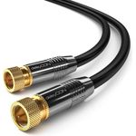 deleyCON 1,5m SAT Antennenkabel PREMIUM HD Satellitenkabel für DVB-S/S2 - Koaxialkabel - 4K Ultra-HD 1080p FULL-HD HDTV - F-Stecker zu F-Stecker - Schwarz - METALL - vergoldet