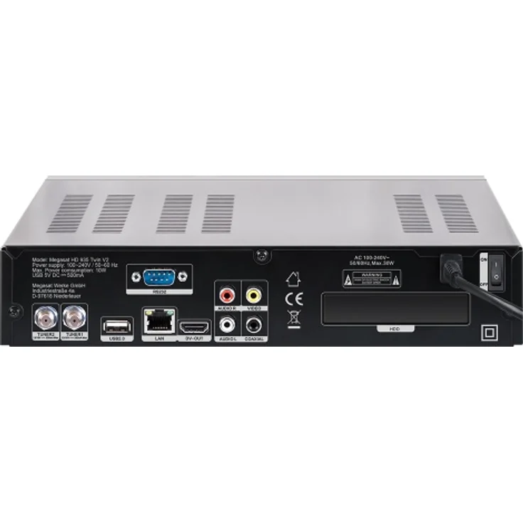 Megasat HD 935 Twin V2 HD-SAT-Receiver Aufnahmefunktion, Ethernet-Anschluss, Twin Tuner Anzahl Tuner, 201130, Schwarz – Bild 3
