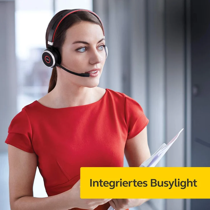 Jabra Evolve 65 Wireless Stereo On-Ear Headset, Microsoft zertifizierte Kopfhörer mit langer Akkulaufzeit, inkl. USB Bluetooth Adapter, VoIP-Headset, binaural, schwarz (6599-823-309) – Bild 7