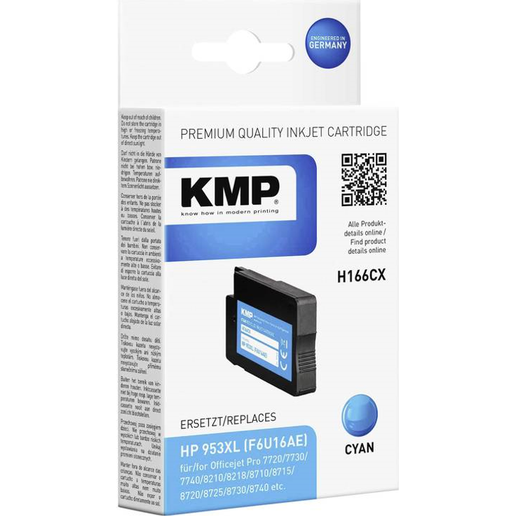 KMP Druckerkartusche für HP Officejet Pro 8710 Cyan - Kompatibel - Tintenpatrone für HP 953XL - Office Druckerzubehör