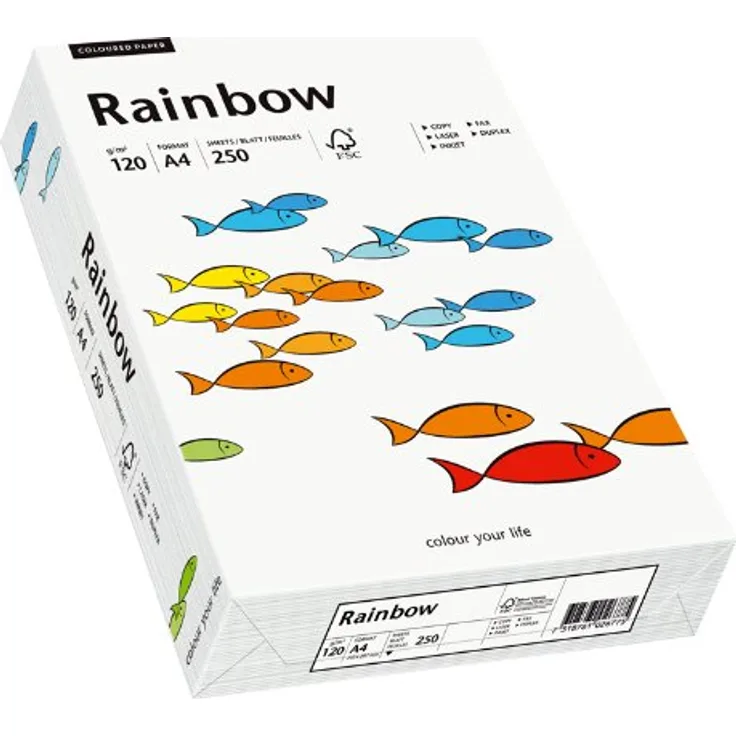 Papyrus 88042205 Drucker--Kopierpapier, Bastelpapier: Rainbow 120 g-m², A4 250 Blatt matt, weiß