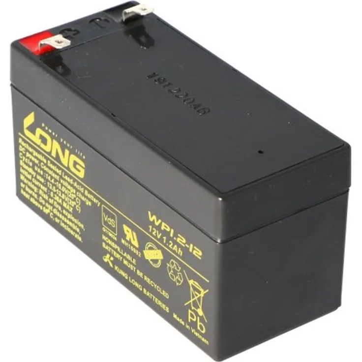 Kung Long WP1.2-12, 12Volt, 1.2Ah VDS G104002, Faston 4,8mm