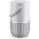 Bose Portable Home Speaker Multiroom-Lautsprecher mit Alexa, Google Assistant, Webradio, spritzwassergeschützt, geeignet für Indoor, Outdoor, silber